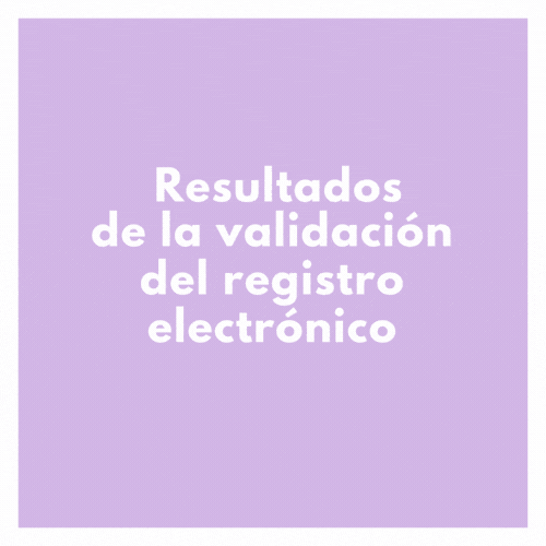 Resultados de la validación del registro electrónico